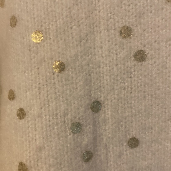 Cozy metallic gold dot cream color sweater size xl - Picture 2 of 5